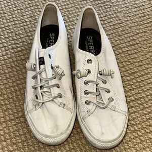 Sperry Off-White Canvas Lace-Up Shoes